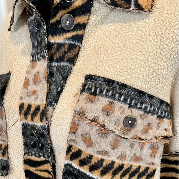 Allison Clothing Beige and Black Button Down Shirt - Picture 3 of 10